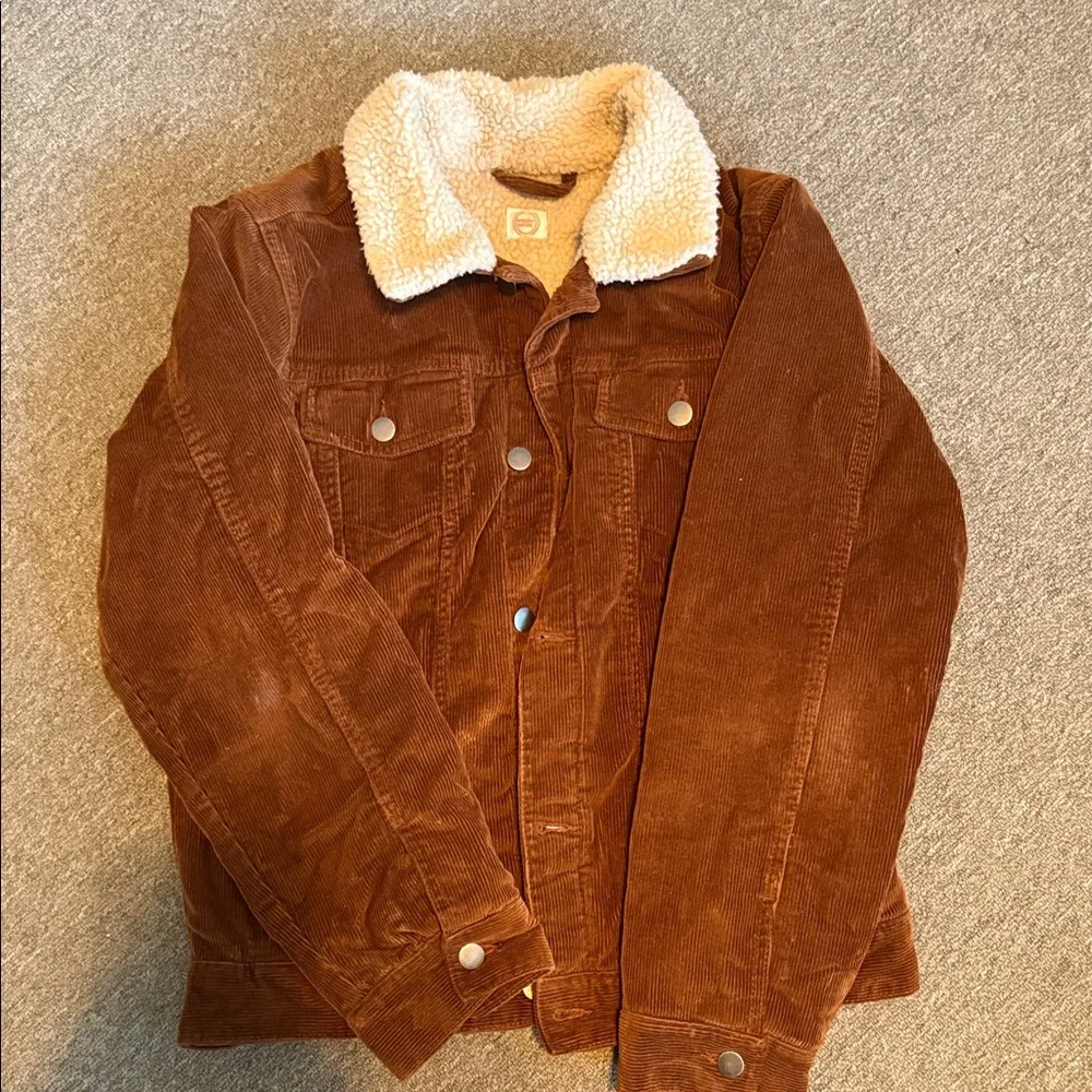 Women’s Brown Corduroy Jacket with Sherpa Lining - Picture 1 of 3